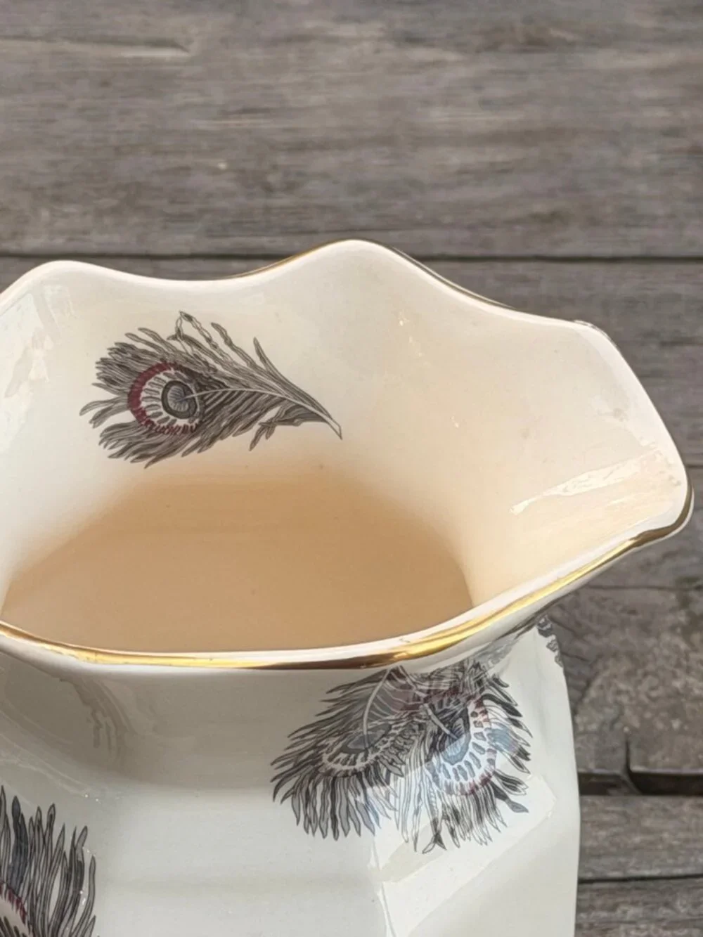 Vintage Mason’s Ironstone Hera Pitcher Liberty of London Peacock Feather ENGLAND